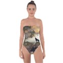 The Lonely Wolf On The Flying Rock Tie Back One Piece Swimsuit View1