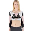 Triangles,gold,black,pink,marbles,collage,modern,trendy,cute,decorative, Long Sleeve Crop Top View1