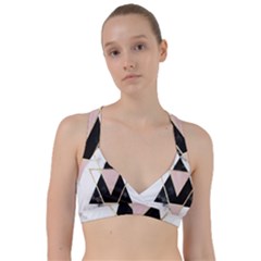 Triangles,gold,black,pink,marbles,collage,modern,trendy,cute,decorative, Sweetheart Sports Bra by NouveauDesign