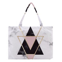 Triangles,gold,black,pink,marbles,collage,modern,trendy,cute,decorative, Medium Tote Bag by NouveauDesign