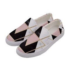 Triangles,gold,black,pink,marbles,collage,modern,trendy,cute,decorative, Women s Canvas Slip Ons by NouveauDesign