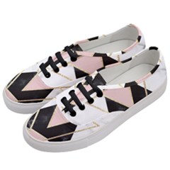 Triangles,gold,black,pink,marbles,collage,modern,trendy,cute,decorative, Women s Classic Low Top Sneakers by NouveauDesign