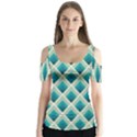 Artdecoteal Butterfly Sleeve Cutout Tee  View1