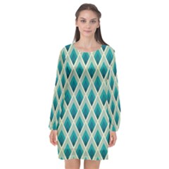 Artdecoteal Long Sleeve Chiffon Shift Dress  by NouveauDesign