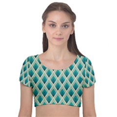 Artdecoteal Velvet Crop Top by NouveauDesign