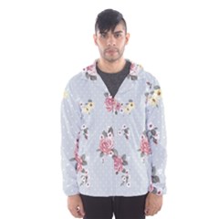 Floral Blue Hooded Wind Breaker (men) by NouveauDesign