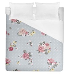 Floral Blue Duvet Cover (queen Size) by NouveauDesign