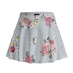 Floral Blue Mini Flare Skirt by NouveauDesign