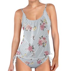 Floral Blue Tankini Set by NouveauDesign