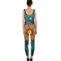 Beautiful Tangerine Orange and Teal Lotus Fractals OnePiece Catsuit View2