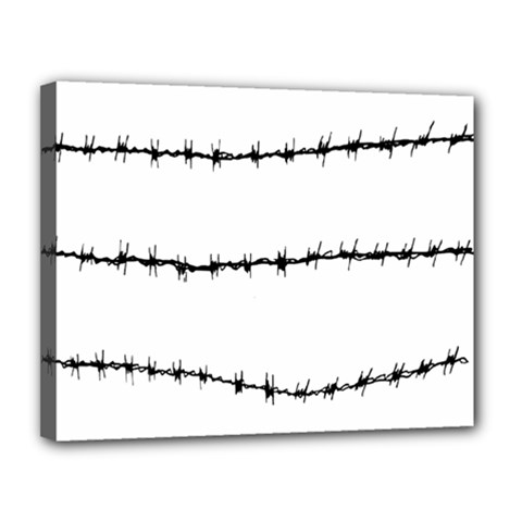 Barbed Wire Black Canvas 14  X 11 