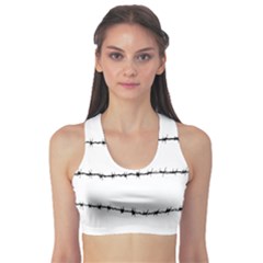 Barbed Wire Black Sports Bra by Mariart