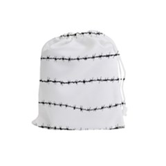 Barbed Wire Black Drawstring Pouches (large) 