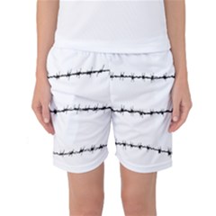 Barbed Wire Black Women s Basketball Shorts by Mariart