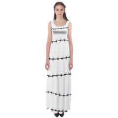 Barbed Wire Black Empire Waist Maxi Dress