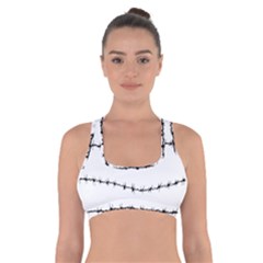 Barbed Wire Black Cross Back Sports Bra by Mariart