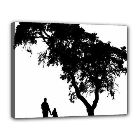 Black Father Daughter Natural Hill Canvas 14  X 11 