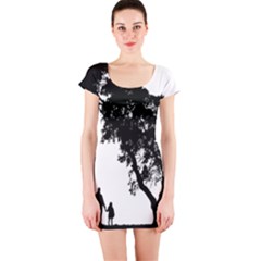 Black Father Daughter Natural Hill Short Sleeve Bodycon Dress by Mariart