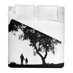 Black Father Daughter Natural Hill Duvet Cover (full/ Double Size)