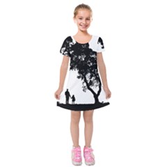 Black Father Daughter Natural Hill Kids  Short Sleeve Velvet Dress