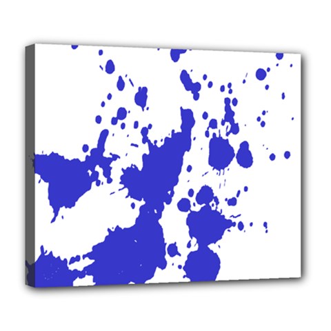 Blue Plaint Splatter Deluxe Canvas 24  X 20  