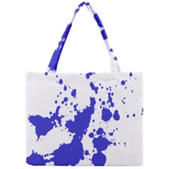 Blue Plaint Splatter Mini Tote Bag by Mariart