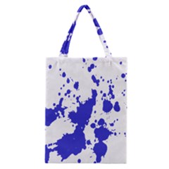 Blue Plaint Splatter Classic Tote Bag by Mariart