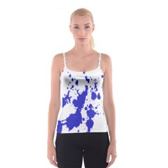 Blue Plaint Splatter Spaghetti Strap Top by Mariart