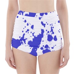 Blue Plaint Splatter High-waisted Bikini Bottoms by Mariart