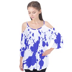 Blue Plaint Splatter Flutter Tees