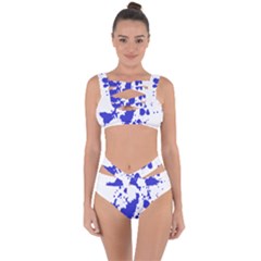 Blue Plaint Splatter Bandaged Up Bikini Set 