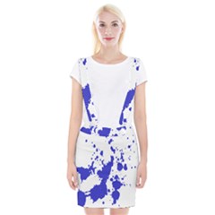 Blue Plaint Splatter Braces Suspender Skirt