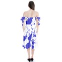 Blue Plaint Splatter Shoulder Tie Bardot Midi Dress View2