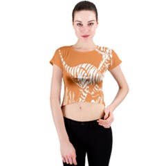 Animals Dinosaur Ancient Times Crew Neck Crop Top by Mariart