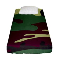 Camuflage Flag Green Purple Grey Fitted Sheet (single Size) by Mariart