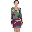 Camuflage Flag Green Purple Grey Long Sleeve Nightdress View1