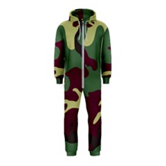 Camuflage Flag Green Purple Grey Hooded Jumpsuit (kids)