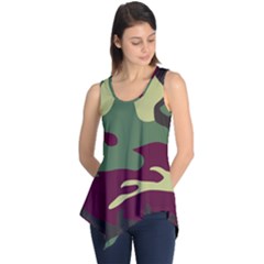 Camuflage Flag Green Purple Grey Sleeveless Tunic by Mariart