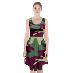 Camuflage Flag Green Purple Grey Racerback Midi Dress by Mariart