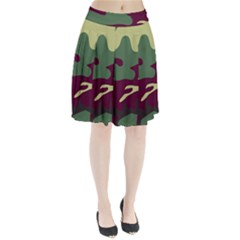 Camuflage Flag Green Purple Grey Pleated Skirt