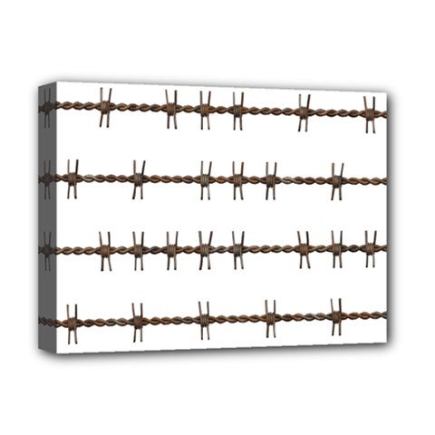 Barbed Wire Brown Deluxe Canvas 16  X 12  