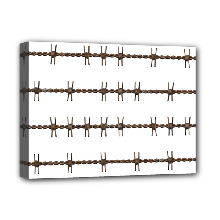 Barbed Wire Brown Deluxe Canvas 16  x 12  