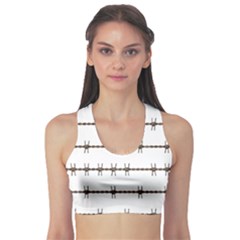 Barbed Wire Brown Sports Bra