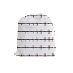 Barbed Wire Brown Drawstring Pouches (large) 