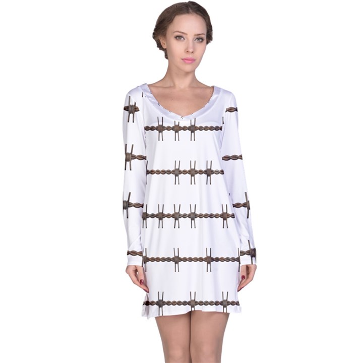 Barbed Wire Brown Long Sleeve Nightdress