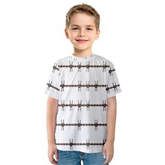 Barbed Wire Brown Kids  Sport Mesh Tee