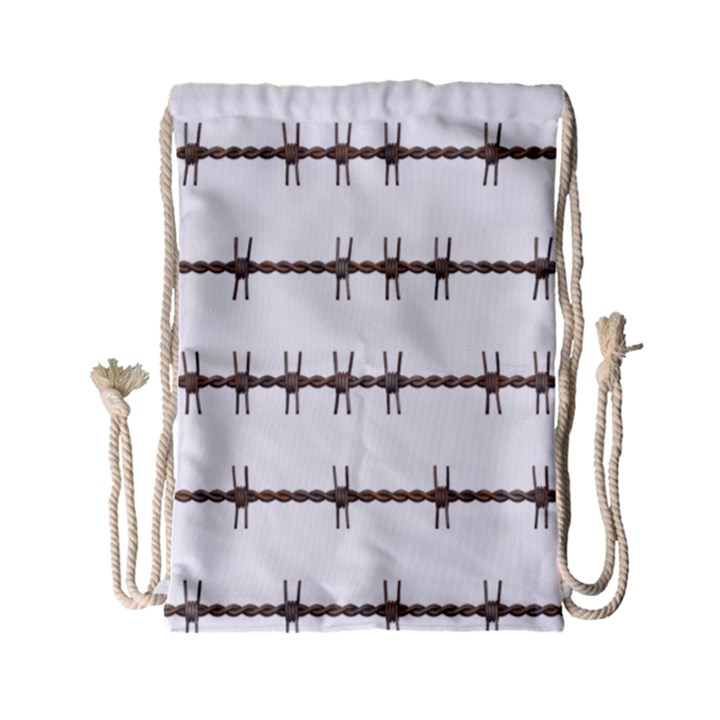 Barbed Wire Brown Drawstring Bag (Small)