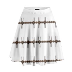 Barbed Wire Brown High Waist Skirt