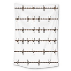 Barbed Wire Brown Large Tapestry by Mariart