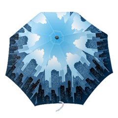 City Building Blue Sky Folding Umbrellas